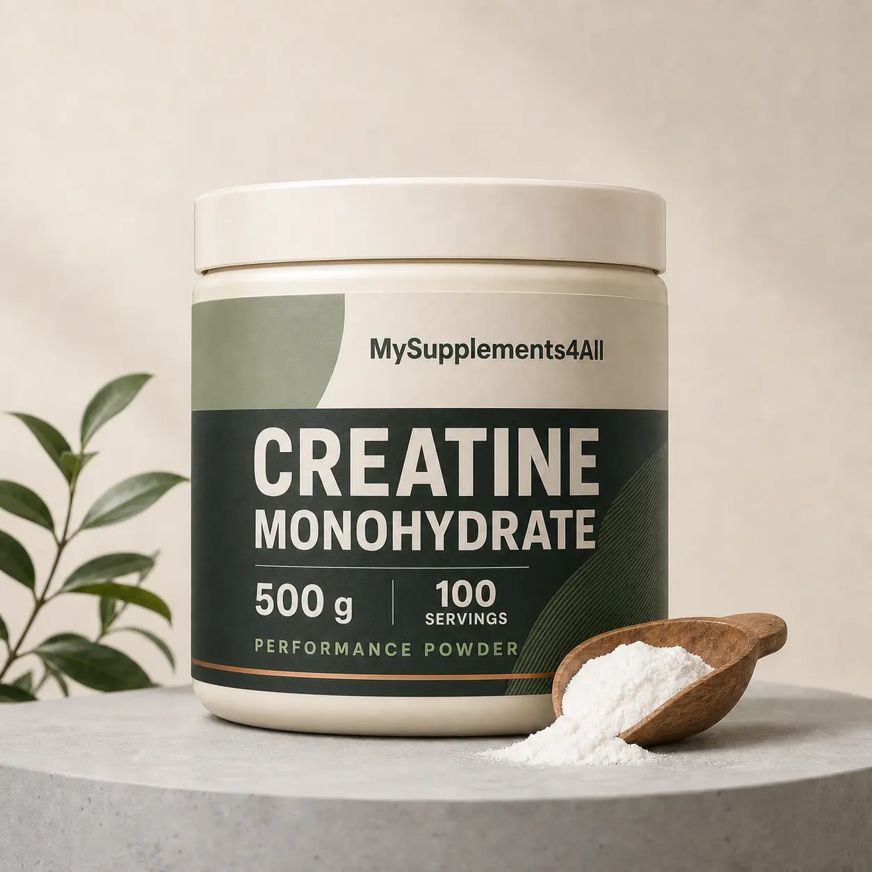 Creatine Monohydrate — 500g tub (100 x 5g servings) pack from My Supplements 4 All