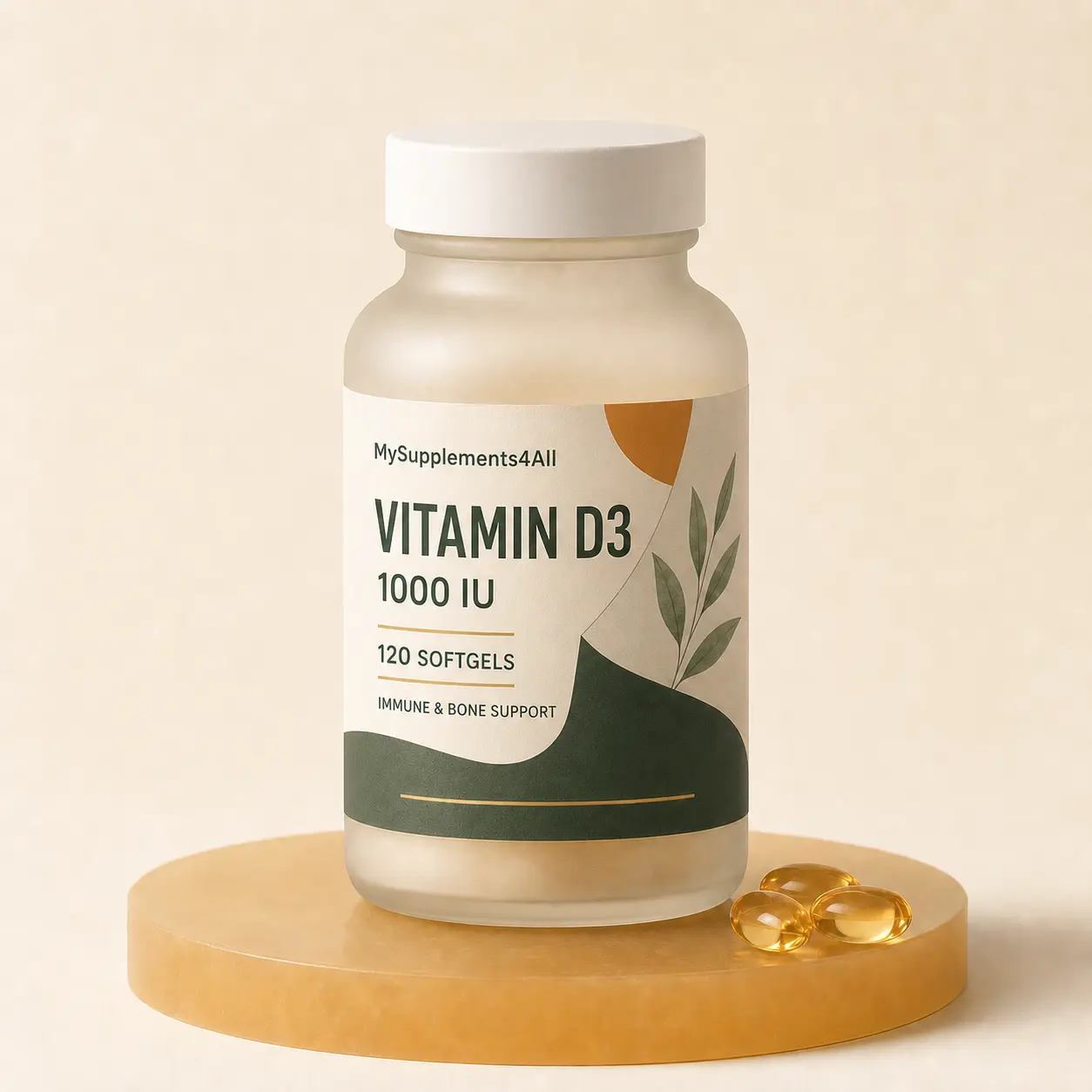Vitamin D3 — 90 softgels (25µg / 1000 IU) pack from My Supplements 4 All